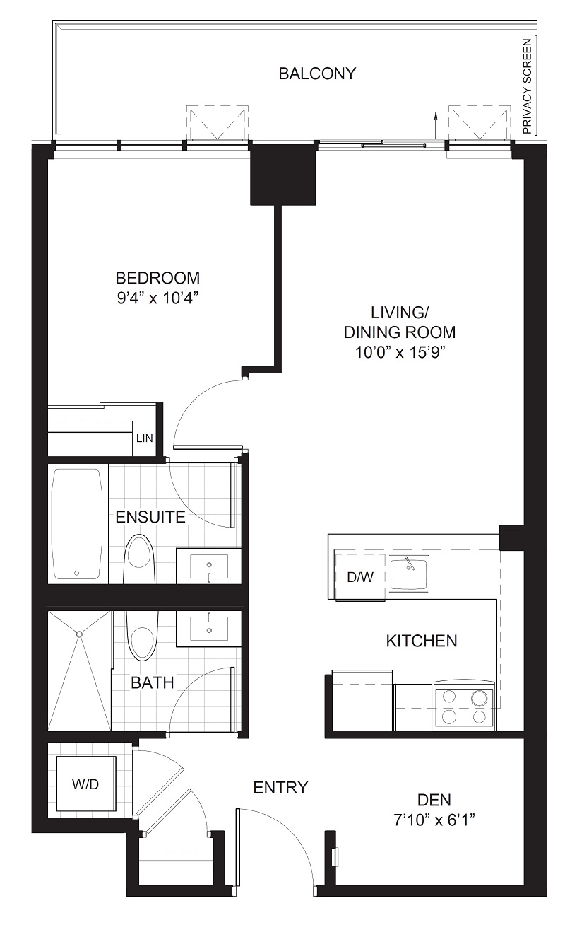 Featured Property 1 Bedroom Plus Den at The Paintbox