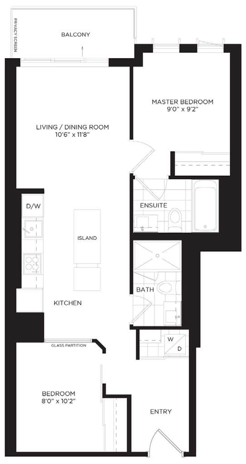 1008 - 55 Regent Park Blvd - Floorplan - 800px