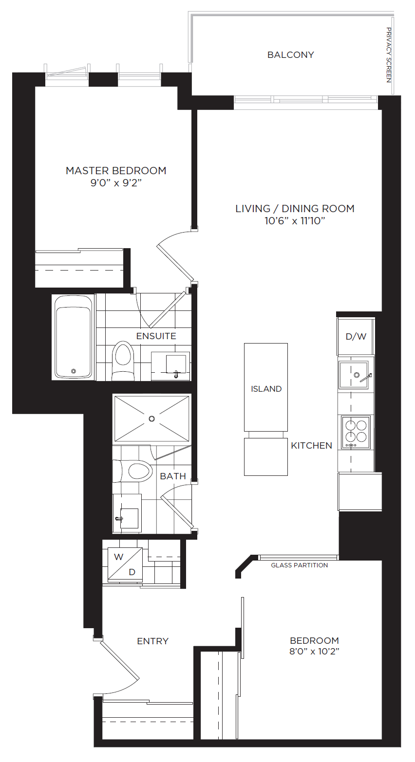 2407 - 55 Regent Park Blvd - Floorplan