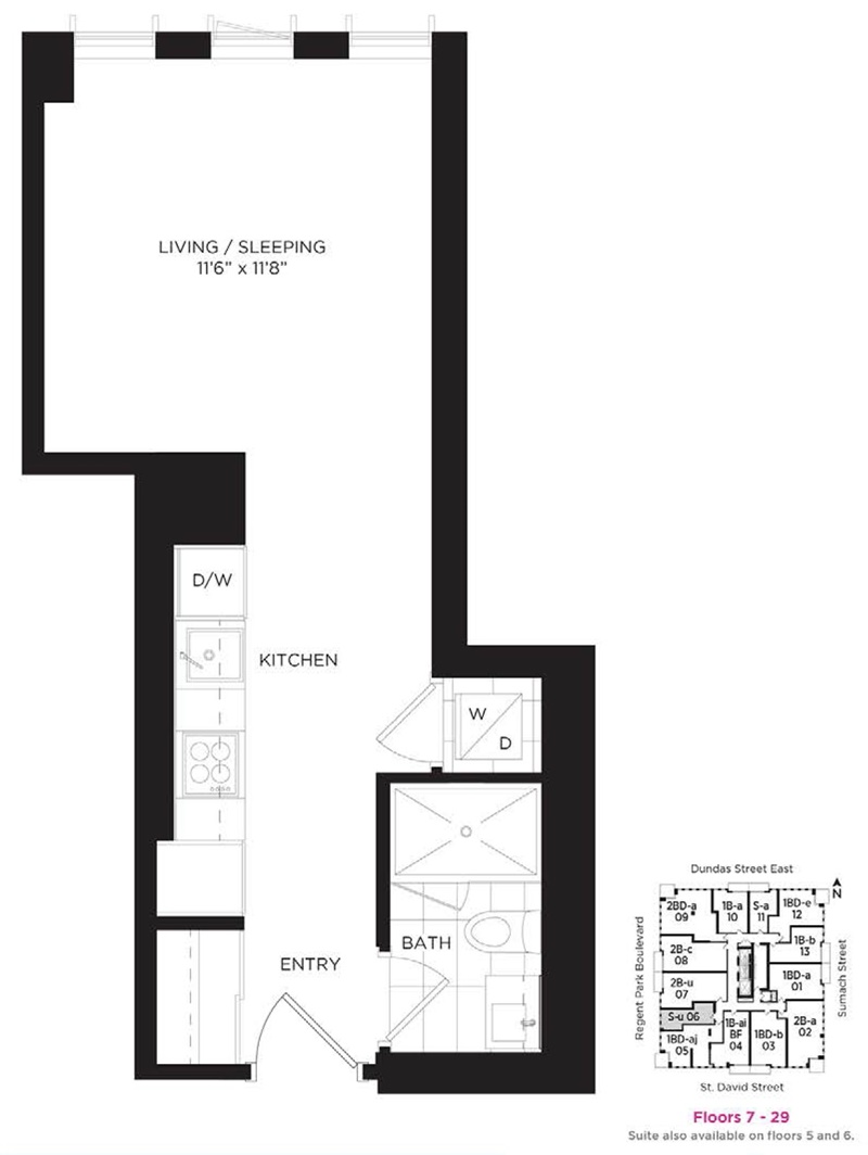 906 - 55 Regent Park Blvd - Floorplan