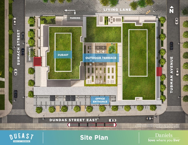 DuEast Condos in Regent Park by Daniels - Siteplan -RegentParkLife.com - 3