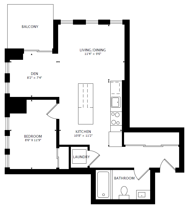 2412 55 Regent Park Blvd 1 Bedroom + Den Corner Suite