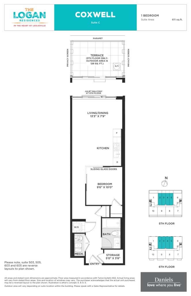 The-Logan-Residences-By-Daniels-Leslieville-Toronto-Regent-Park-Life-Team-Floorplan-1-Bedroom