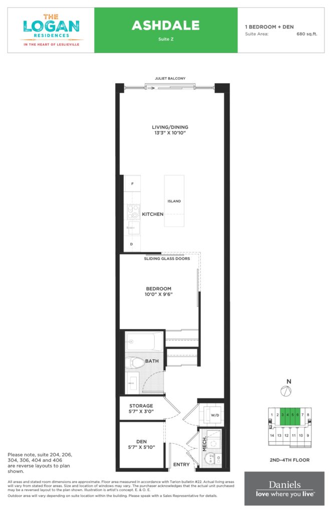 The-Logan-Residences-By-Daniels-Leslieville-Toronto-Regent-Park-Life-Team-Floorplan-1-Bedroom+Den