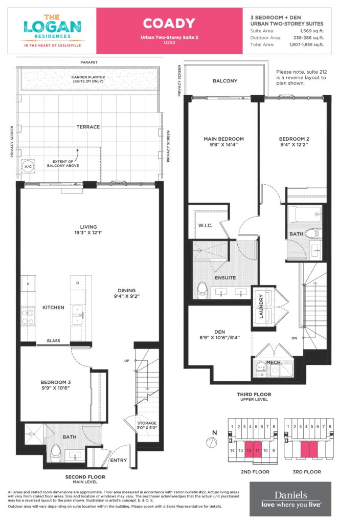 The-Logan-Residences-By-Daniels-Leslieville-Toronto-Regent-Park-Life-Team-Floorplan-3-Bedroom+Den-Townhome