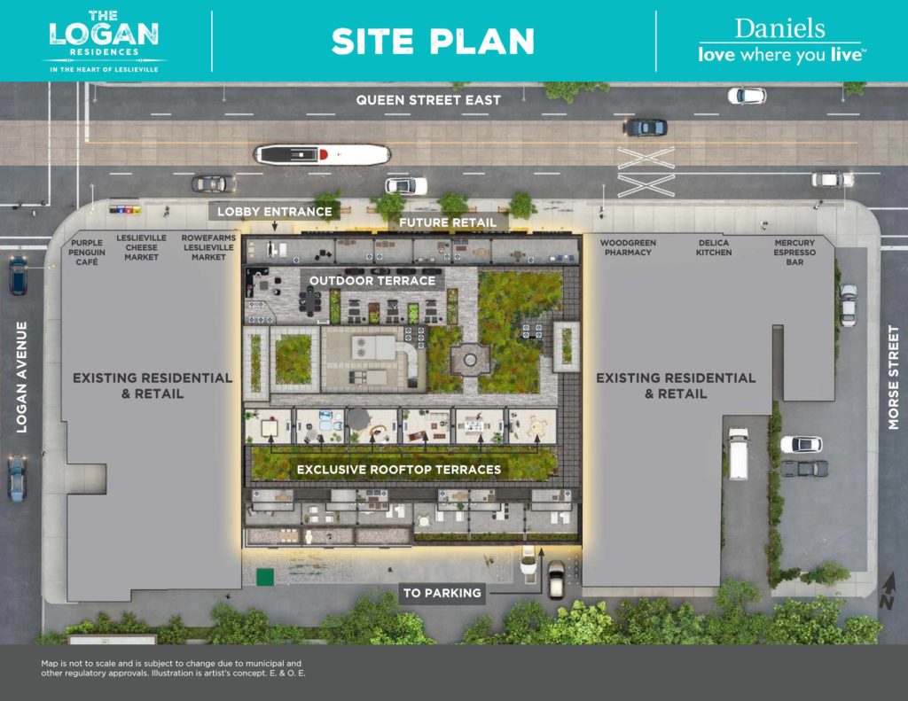 The-Logan-Residences-By-Daniels-Leslieville-Toronto-Regent-Park-Life-Team-Site-Plan