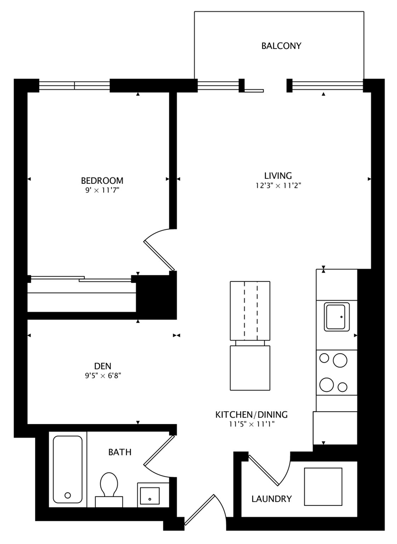 517 55 Regent Park Blvd 1 Bedroom + Den at OPP